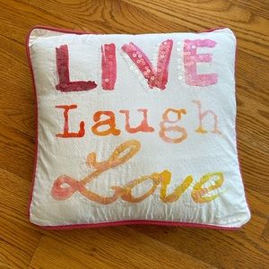 Pottery Barn Teen Live, Laugh, Love Decorative Pillow